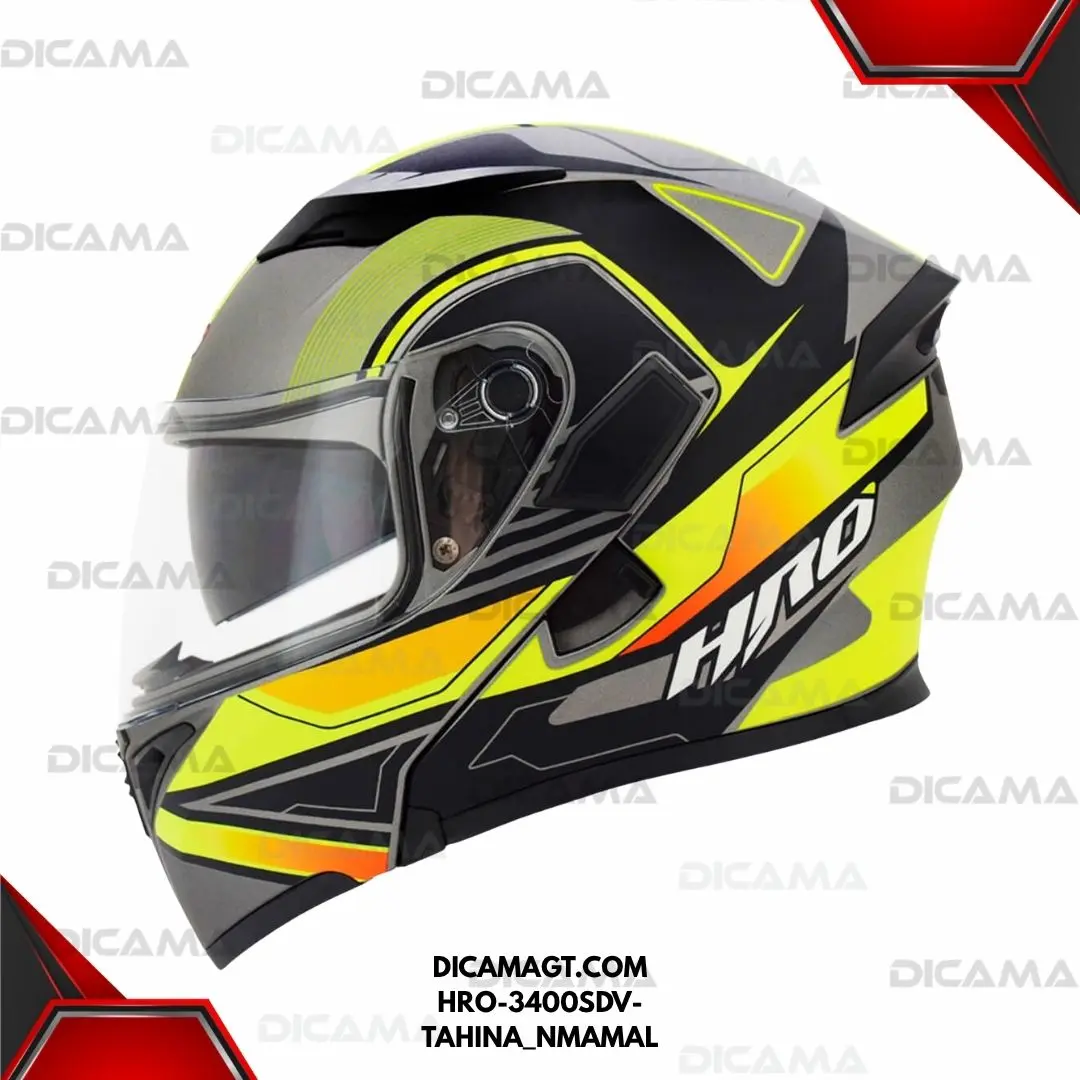 CASCO MOTORISTA L NEGRO M/AMARILLO TAHINA 3400