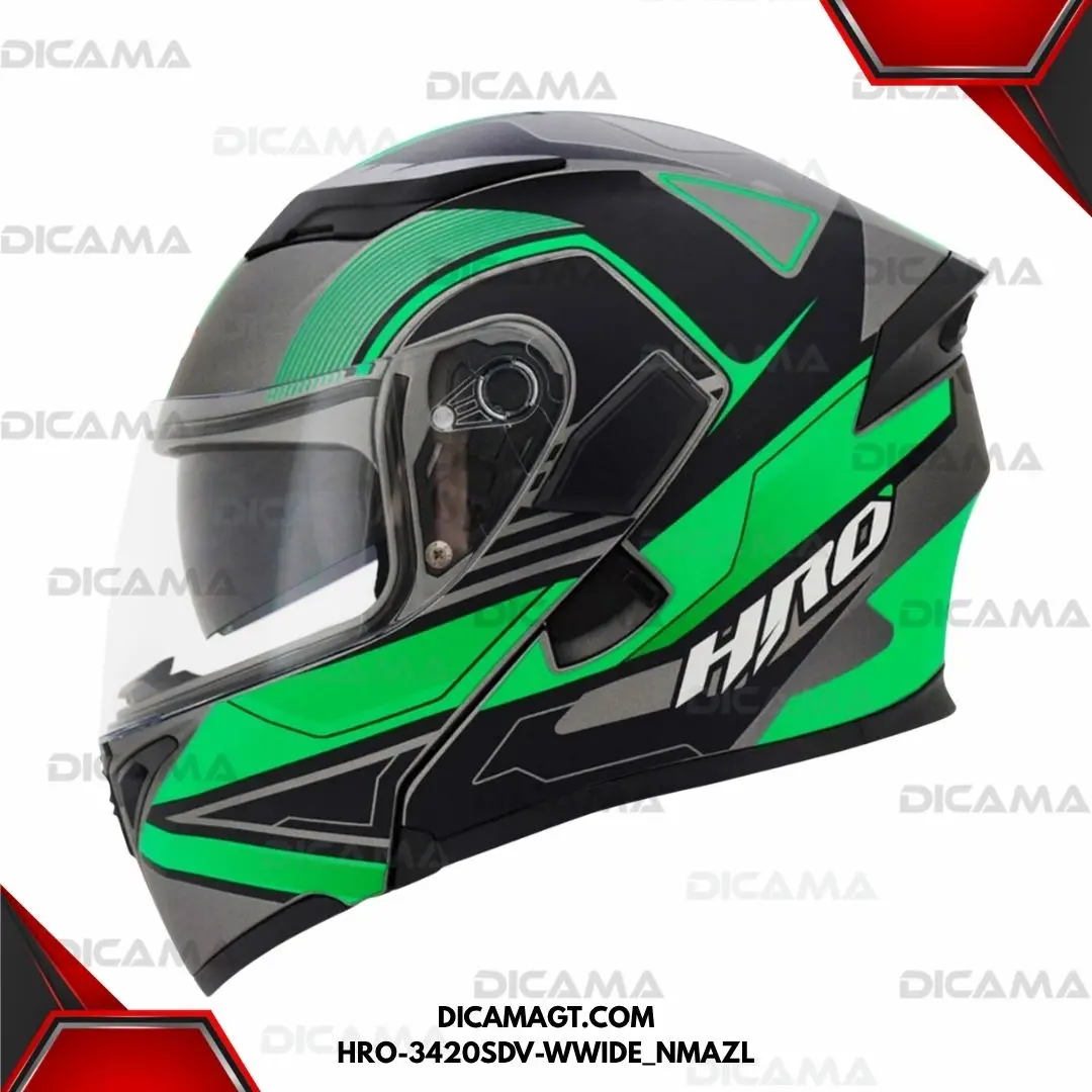 CASCO MOTORISTA L NEGRO M/VERDE WWIDE